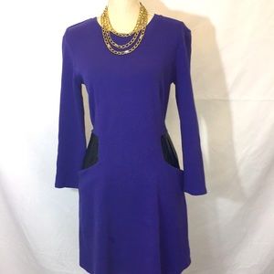Made for Impulse knit & faux leather purple dress